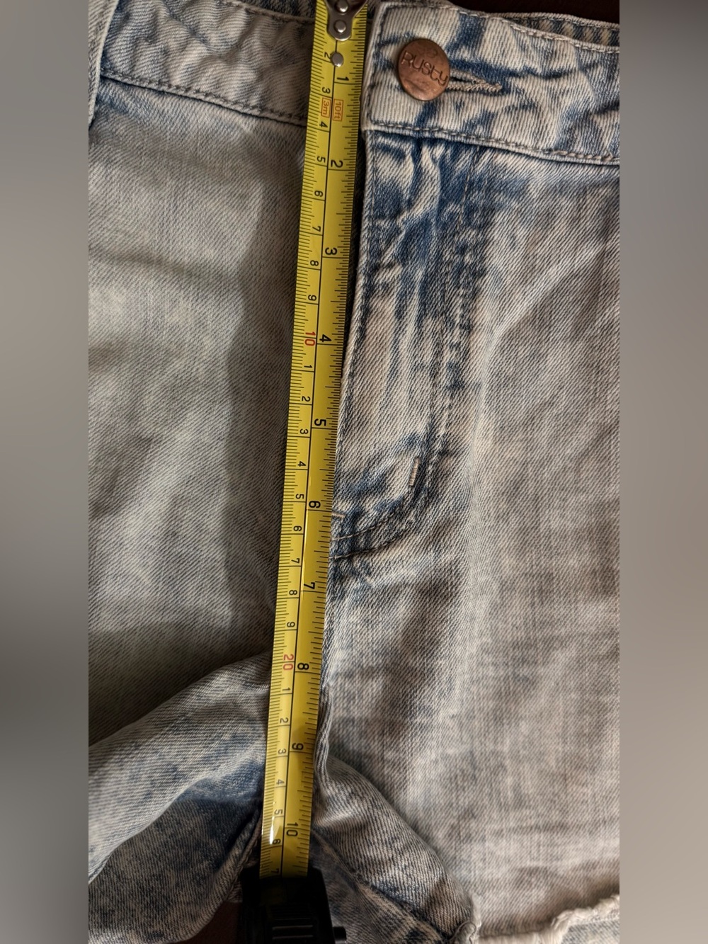 Rusty Distressed Light Blue Jean Shorts - Picture 15 of 16